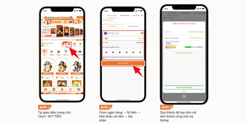 Quy trình rút tiền tại SC88 tiện lợi